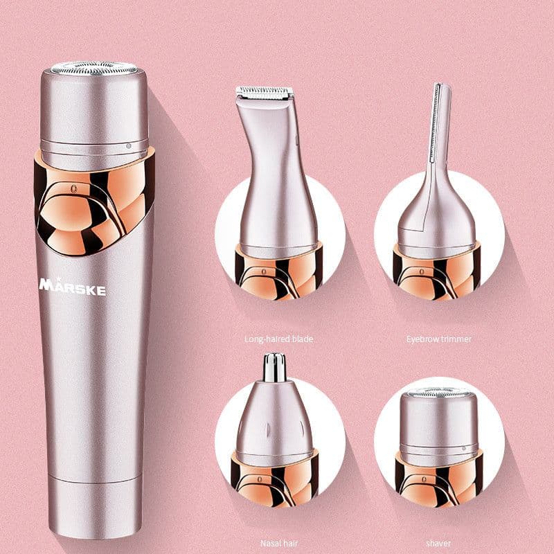 image-Four-in-one Multi-function Shaver Armpit Leg Hair Remover Electric Eyebrow Trimmer Nose Hair Cleaning Lady Hair Removal