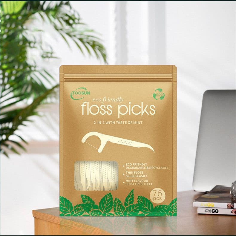 image-Degradable Dental Floss Mint Flavor Stick Eco-friendly