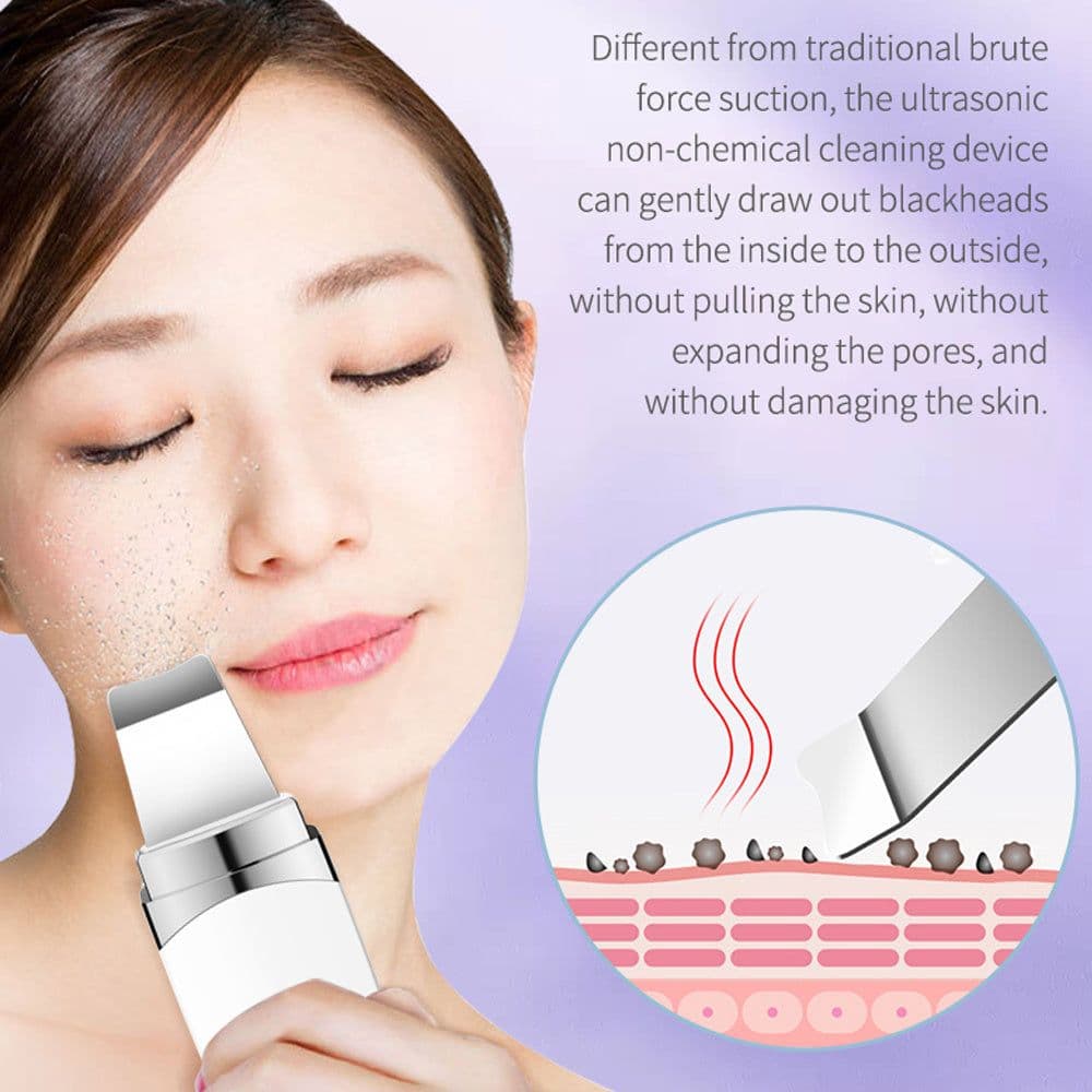 image-Ultrasonic Peeling Electromechanical Beauty Instrument Facial Cleanser Cleaner