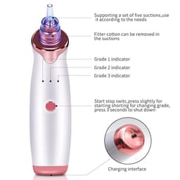 image-Electric Blackhead Remover Pore Vacuum Suction Diamond Dermabrasion Face Cleaner