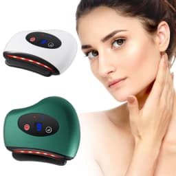 image-Eletric Bianstone Gua Sha Board Tools Hot Compress Heating Vibration Back Facial Massager Meridian Lymphatic Drainage Scraping Heating Vibration Scraping Neck Face Skin Lifting Removal Wrinkle Tool