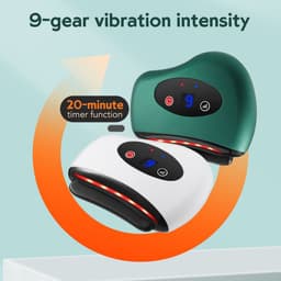 image-Eletric Bianstone Gua Sha Board Tools Hot Compress Heating Vibration Back Facial Massager Meridian Lymphatic Drainage Scraping Heating Vibration Scraping Neck Face Skin Lifting Removal Wrinkle Tool