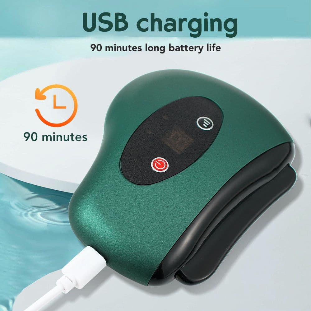image-Eletric Bianstone Gua Sha Board Tools Hot Compress Heating Vibration Back Facial Massager Meridian Lymphatic Drainage Scraping Heating Vibration Scraping Neck Face Skin Lifting Removal Wrinkle Tool