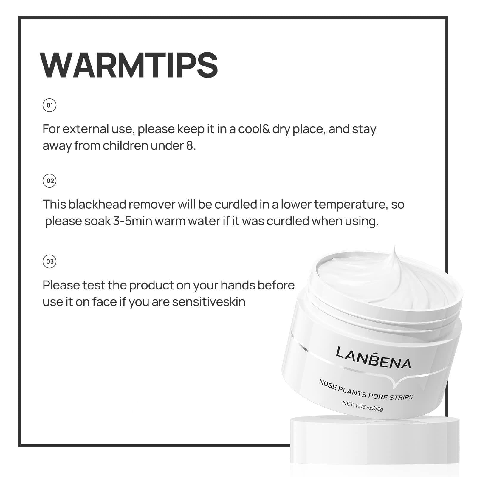 image-LANBENA Puntos Negros, Blackhead Mask Pore Strips, Deep Cleansing For All Skin Types, Unisex