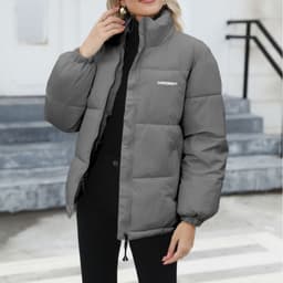 image-Winter Coat Women Casual Windproof Down Cotton Coat Warm Thickened Jacket Solid Outwear All-match Loose Tops Clothing