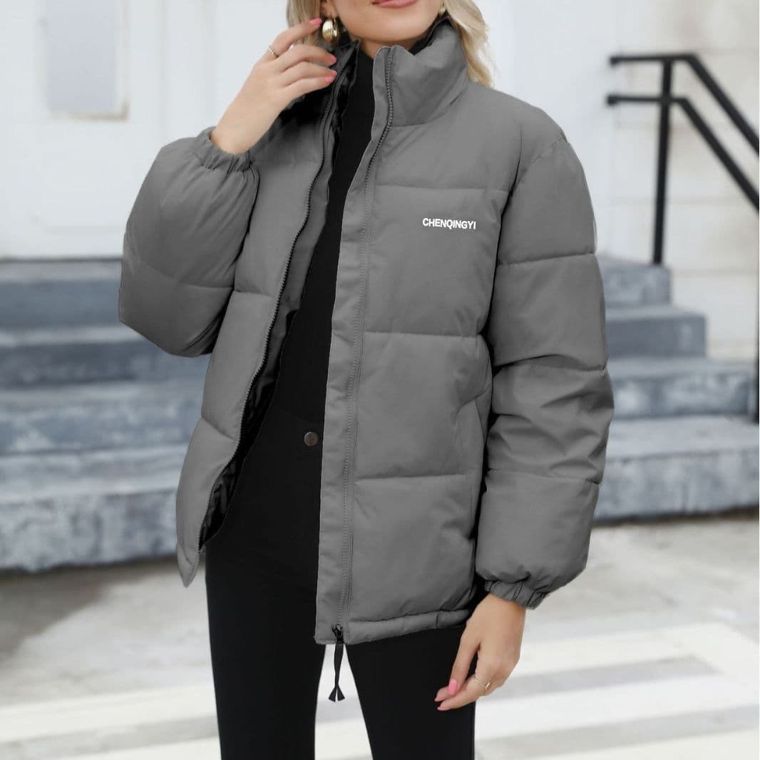 image-Winter Coat Women Casual Windproof Down Cotton Coat Warm Thickened Jacket Solid Outwear All-match Loose Tops Clothing