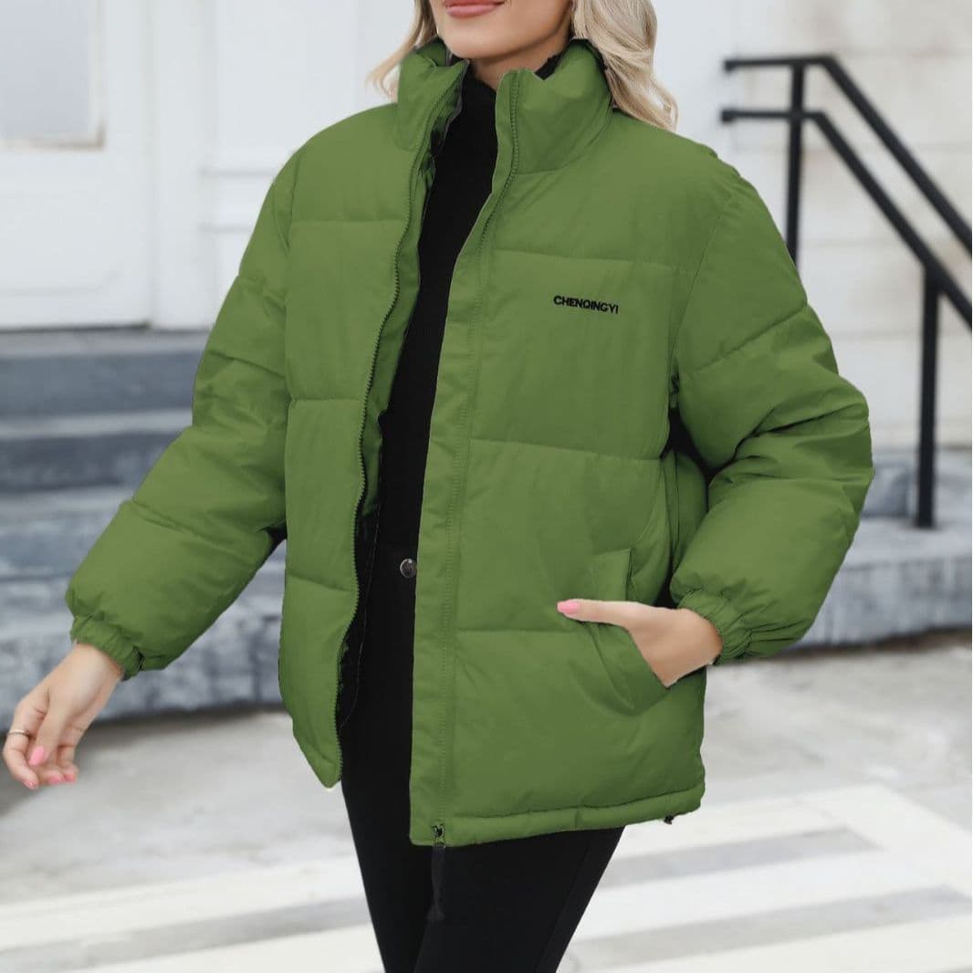image-Winter Coat Women Casual Windproof Down Cotton Coat Warm Thickened Jacket Solid Outwear All-match Loose Tops Clothing