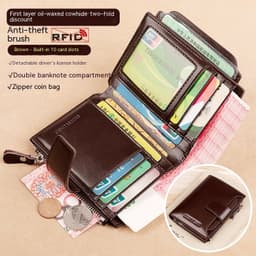 image-Vintage Men's Wallet Anti-theft Swiping Short