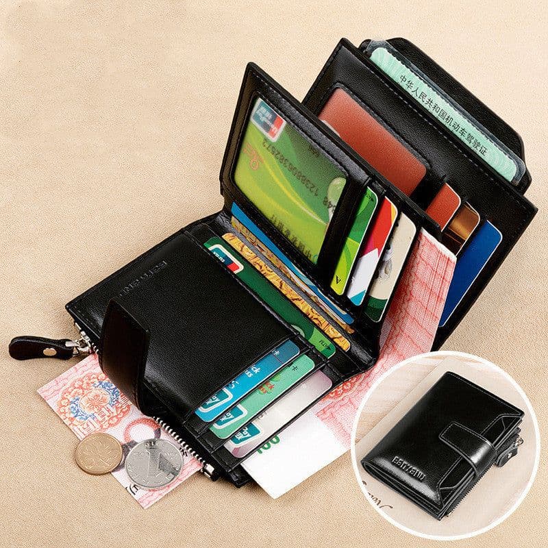 image-Vintage Men's Wallet Anti-theft Swiping Short