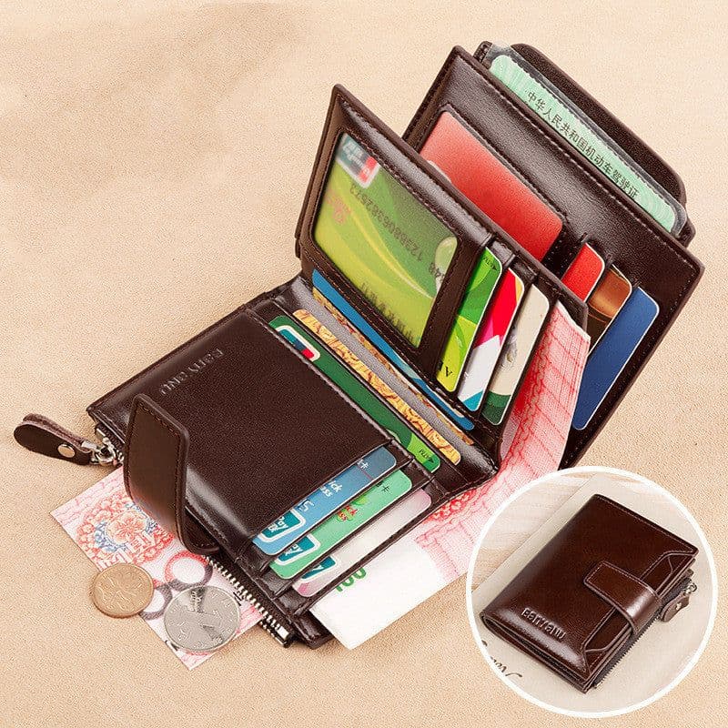 image-Vintage Men's Wallet Anti-theft Swiping Short