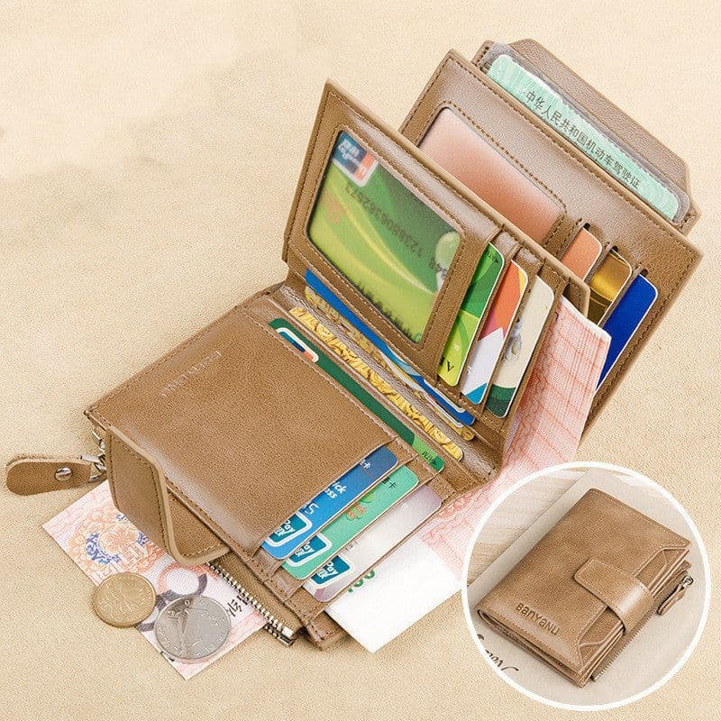 image-Vintage Men's Wallet Anti-theft Swiping Short