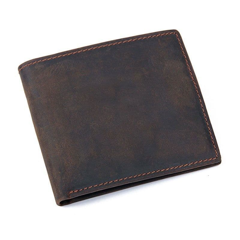 image-Vintage Men's Wallet Top Layer Crazy Horse Skin Multifunction
