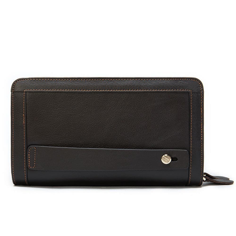 image-First Layer Cowhide Clutch Double Layer Zipper Wallet