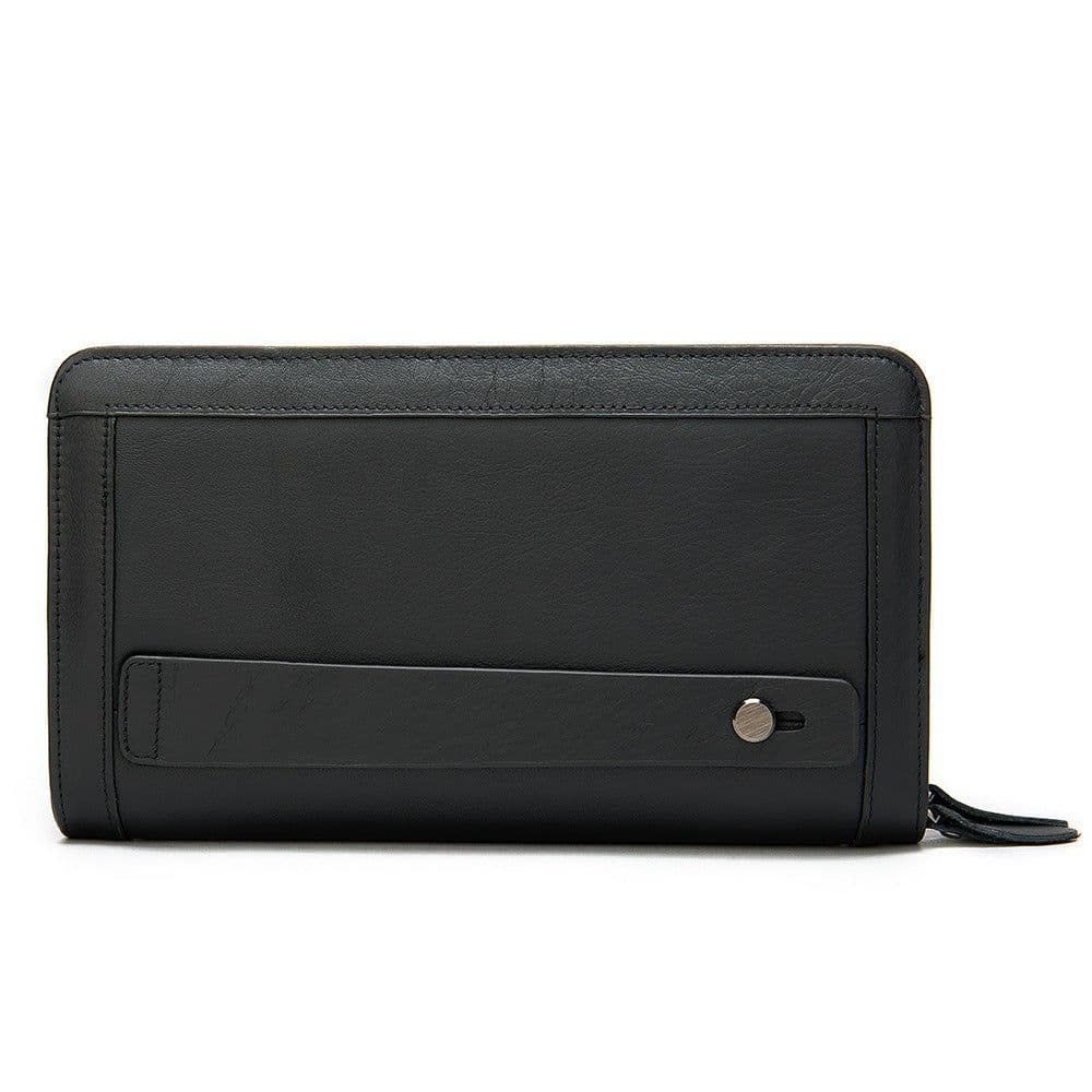 image-First Layer Cowhide Clutch Double Layer Zipper Wallet