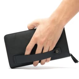 image-First Layer Cowhide Clutch Double Layer Zipper Wallet