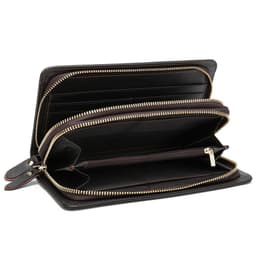 image-First Layer Cowhide Clutch Double Layer Zipper Wallet
