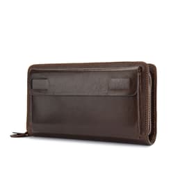 image-First Layer Cowhide Clutch Double Layer Zipper Wallet