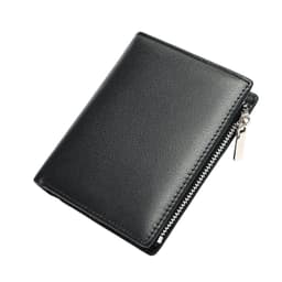 image-Handmade Cowhide Wallet Men's Top Layer Leather Zipper Anti-theft Swiping Large Capacity