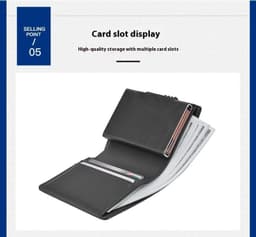 image-Men's Short Automatic Pop-up Aluminum Alloy Card Package Anti-theft Swiping Anti-magnetic Card Cover Cassette