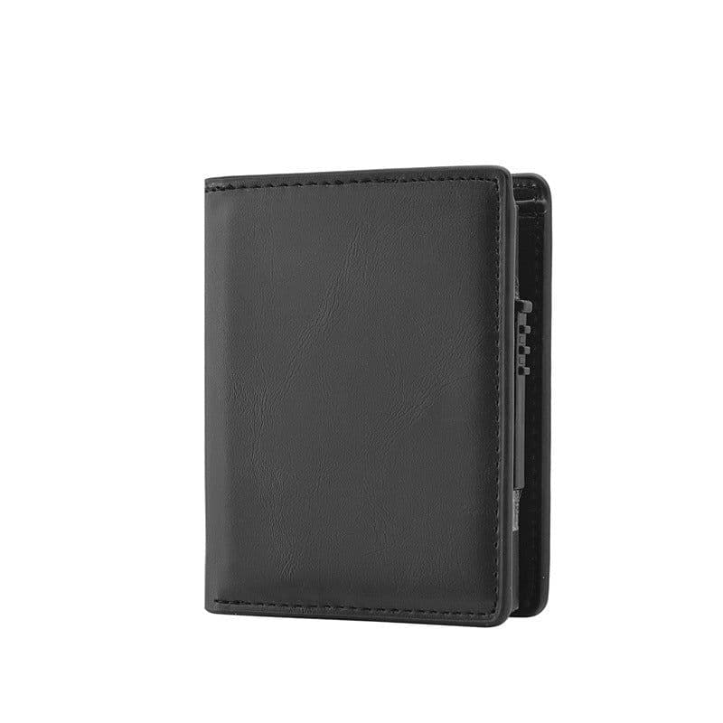 image-Men's Short Automatic Pop-up Aluminum Alloy Card Package Anti-theft Swiping Anti-magnetic Card Cover Cassette