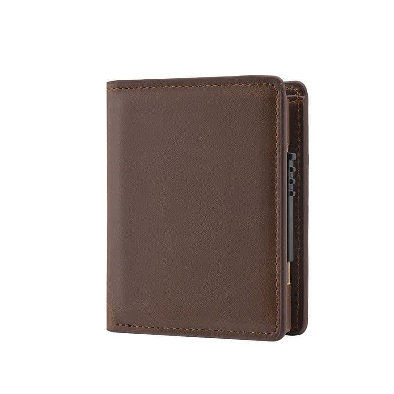 image-Men's Short Automatic Pop-up Aluminum Alloy Card Package Anti-theft Swiping Anti-magnetic Card Cover Cassette