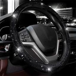 image-Diamond Steering Wheel Cover Rhinestones Crystals Car Handcraft Steering Wheel Covers