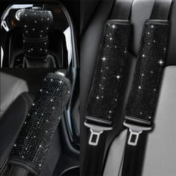 image-Diamond Steering Wheel Cover Rhinestones Crystals Car Handcraft Steering Wheel Covers