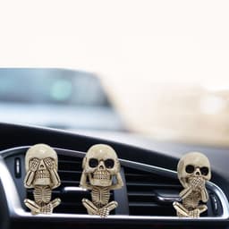 image-Skull Car Ornaments Air Outlet Ghost Head Three-piece Interior Pendant Decoration Ornament Ghost Head Desktop Figurines Decor