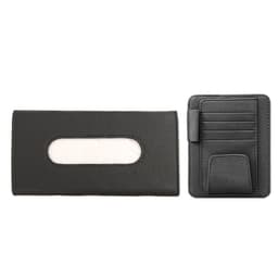 image-Creative Car Sun Visor Tissue Box With Invoice Folder Bill Clip Card Holder Car Hanging Sunroof Napkin Bag Card Slot