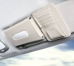image-Creative Car Sun Visor Tissue Box With Invoice Folder Bill Clip Card Holder Car Hanging Sunroof Napkin Bag Card Slot
