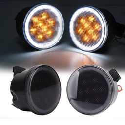 image-Suitable For Wrangler Modified LED Car Center Grid Lights Turn Signal Warning Wide Signal Lights
