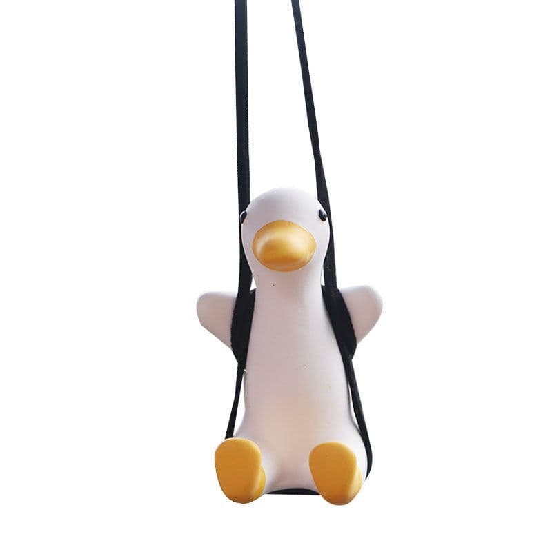 image-Car Pendant Cute Anime Little Duck Swing Auto Rearview Mirror Hanging Ornaments Interior Decoraction Accessories For Girls Gifts
