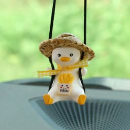 image-Car Pendant Cute Anime Little Duck Swing Auto Rearview Mirror Hanging Ornaments Interior Decoraction Accessories For Girls Gifts