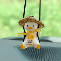 image-Car Pendant Cute Anime Little Duck Swing Auto Rearview Mirror Hanging Ornaments Interior Decoraction Accessories For Girls Gifts
