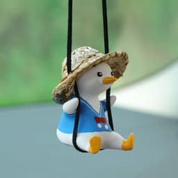image-Car Pendant Cute Anime Little Duck Swing Auto Rearview Mirror Hanging Ornaments Interior Decoraction Accessories For Girls Gifts