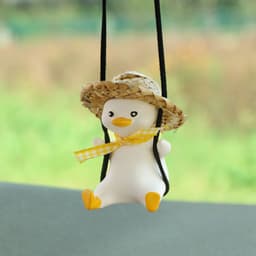 image-Car Pendant Cute Anime Little Duck Swing Auto Rearview Mirror Hanging Ornaments Interior Decoraction Accessories For Girls Gifts
