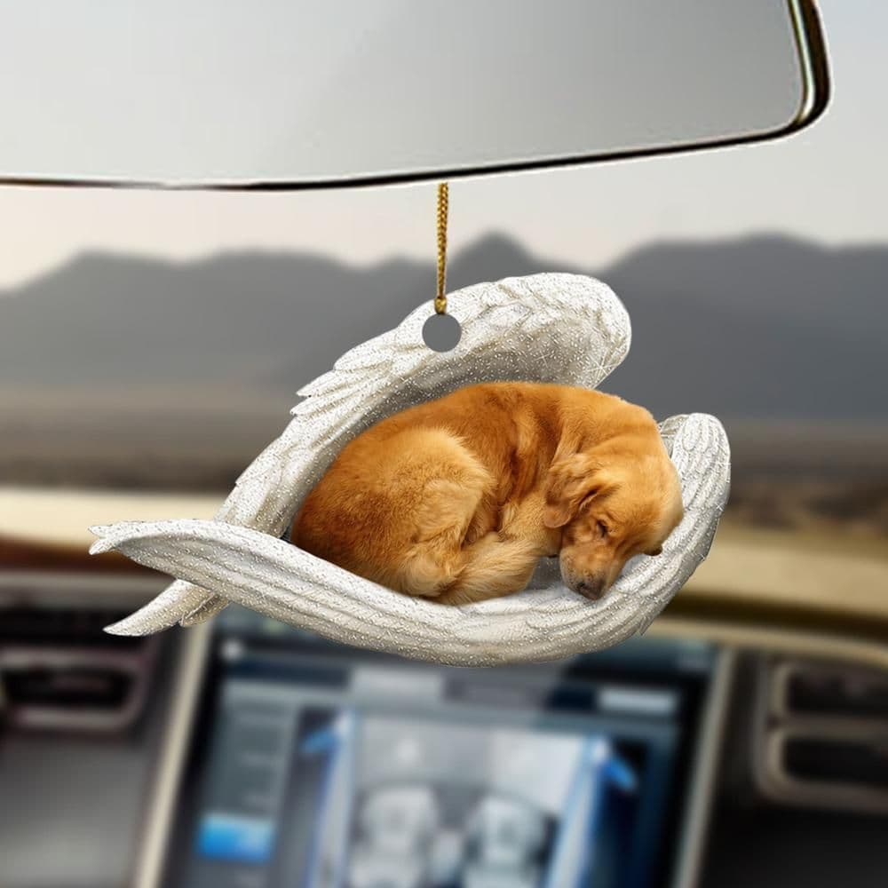 image-Car Pendant Sleeping Dog Angel Home Decor Acrylic Showcase Hanging Ornaments For Doors