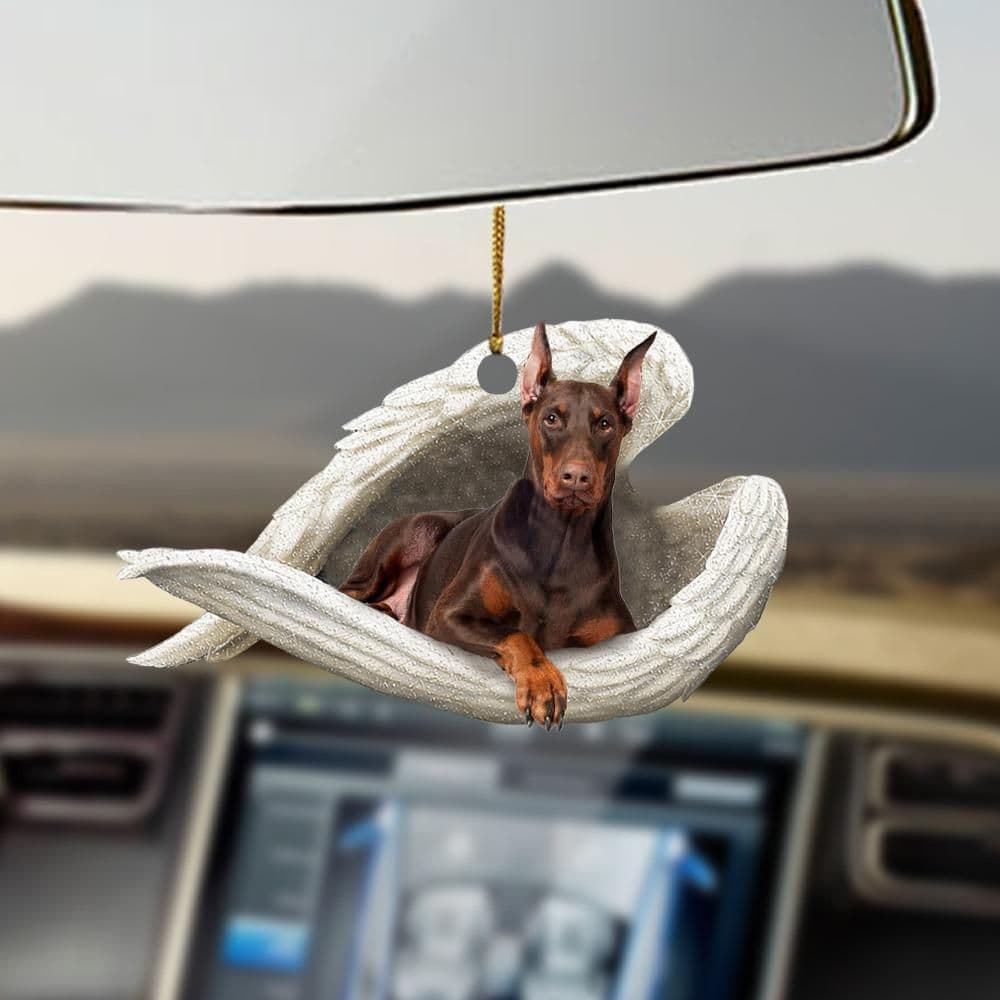 image-Car Pendant Sleeping Dog Angel Home Decor Acrylic Showcase Hanging Ornaments For Doors