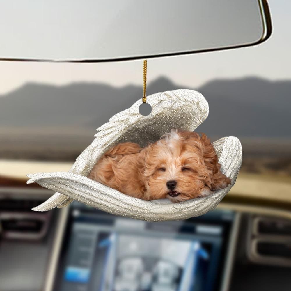 image-Car Pendant Sleeping Dog Angel Home Decor Acrylic Showcase Hanging Ornaments For Doors