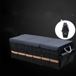 image-Car Trunk Organizer Foldable Cover Heavy Duty Collapsible Car Trunk Storage Box Car Cargo Trunk Bag With Lid For Sedan SUV