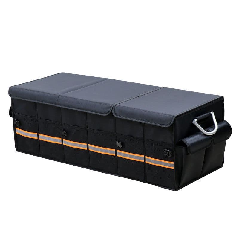 image-Car Trunk Organizer Foldable Cover Heavy Duty Collapsible Car Trunk Storage Box Car Cargo Trunk Bag With Lid For Sedan SUV