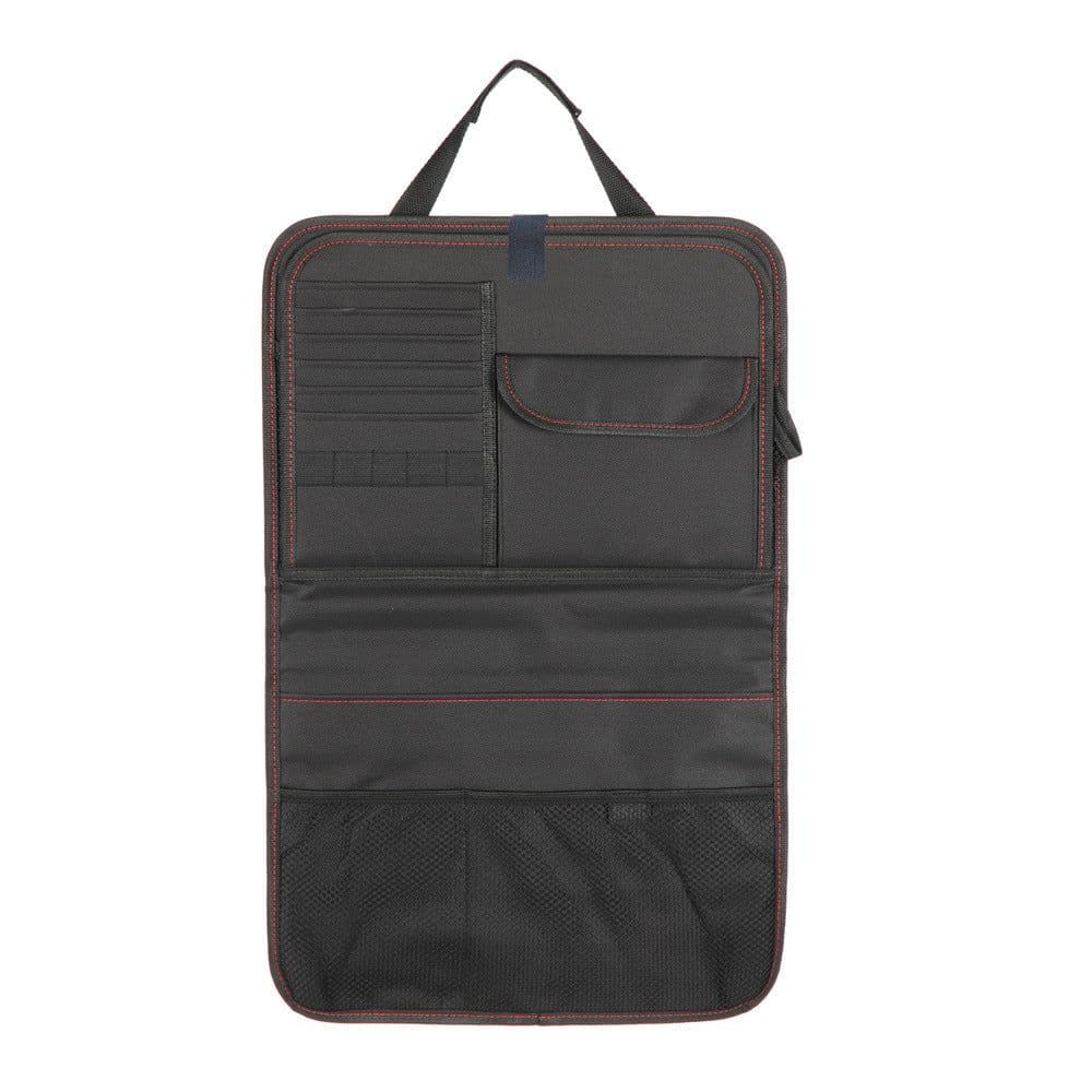 image-Car Seat Back Storage Bag Car Organizer Bag Foldable Dining Table Tray Travel Storage Bag Car Interior Accessories