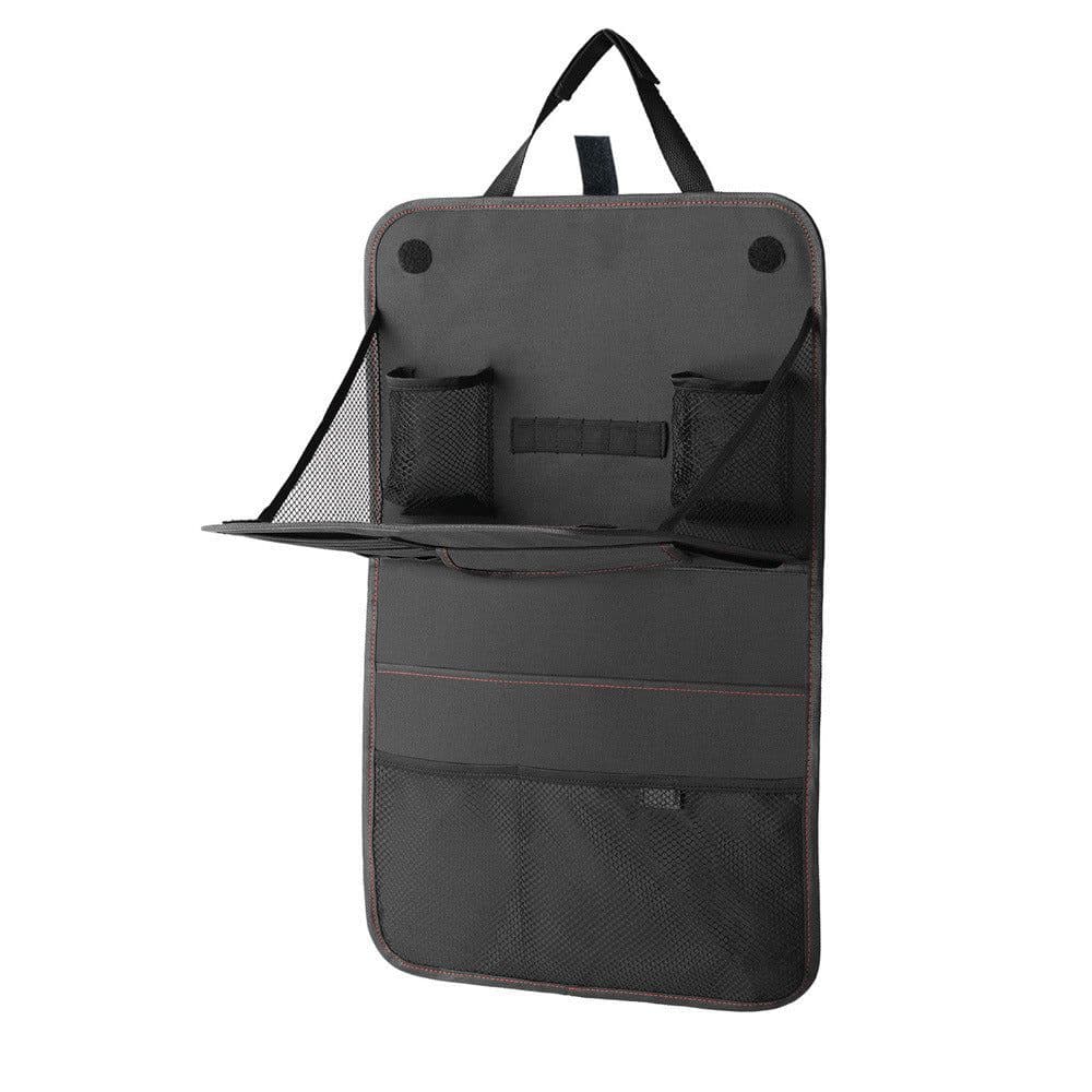 image-Car Seat Back Storage Bag Car Organizer Bag Foldable Dining Table Tray Travel Storage Bag Car Interior Accessories