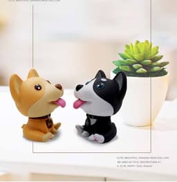 image-Car Dashboard Toys Nodding Dog Shaking Head Bobblehead Dolls Wobble Head Auto Accessory Interior Decor Car Ornaments Gifts Cute