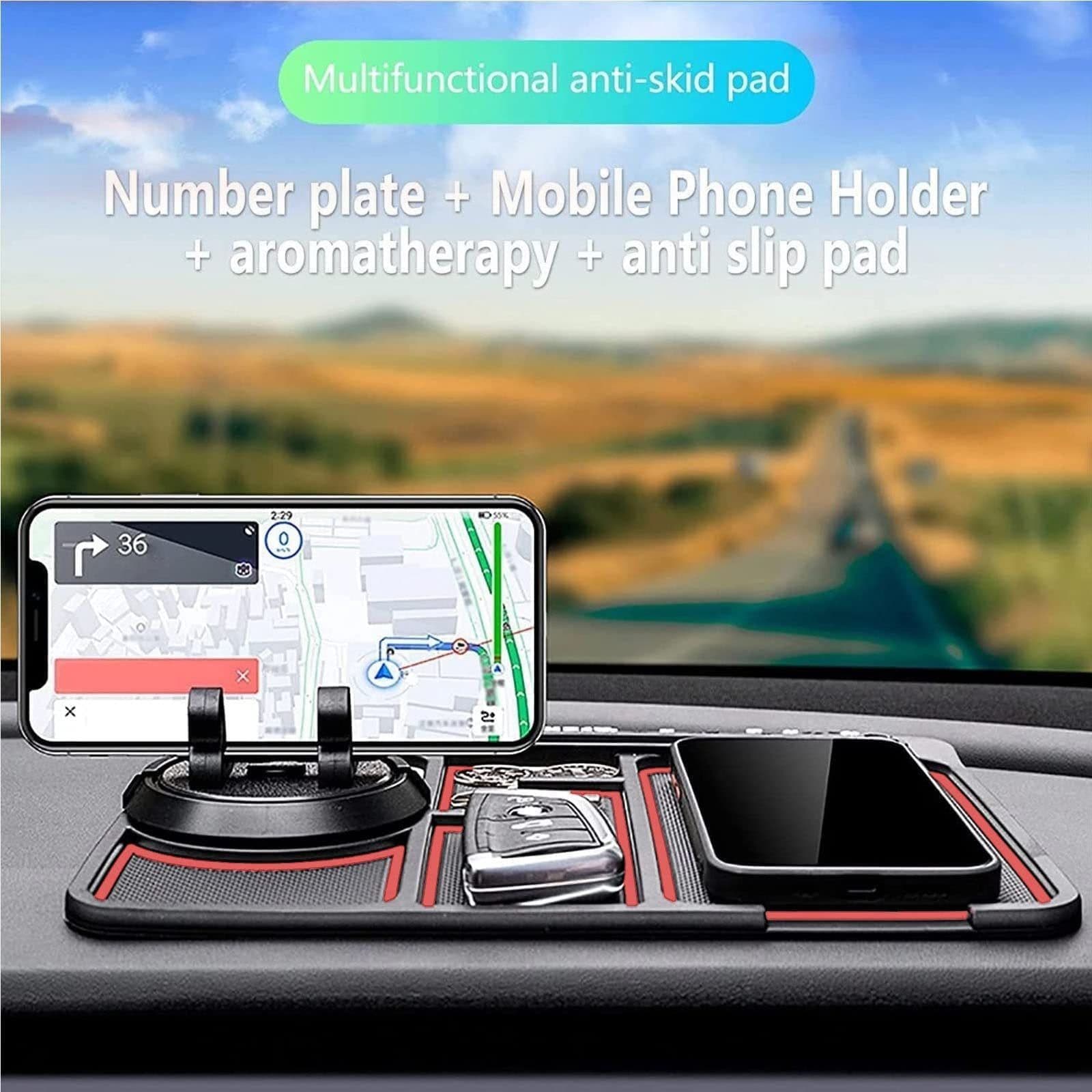 image-Non-Slip Car Phone Pad For 4-in-1 Car Parking Number Card Anti-Slip Mat Auto Phone Holder Sticky Anti Slide Dash Phone Mount