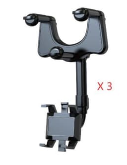 image-Rearview Mirror Phone Holder For Car Rotatable And Retractable Car Phone Holder Multifunctional 360 Rear View Mirror Phone Holder Suitable For All Mobile Phones And All Car
