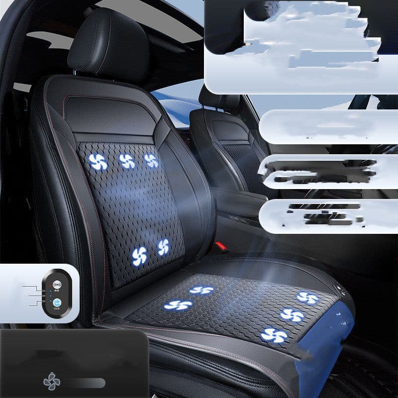 image-Ice Silk Breathable Truck Car Summer Cooling Pad With Fan