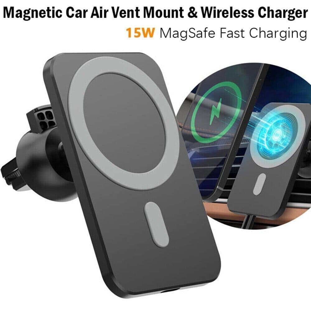image-Magnetic Wireless Chargers Car Air Vent Stand Phone Holder Mini QI Fast Charging Station For Phone