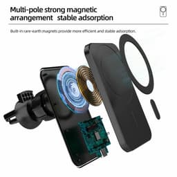 image-Magnetic Wireless Chargers Car Air Vent Stand Phone Holder Mini QI Fast Charging Station For Phone