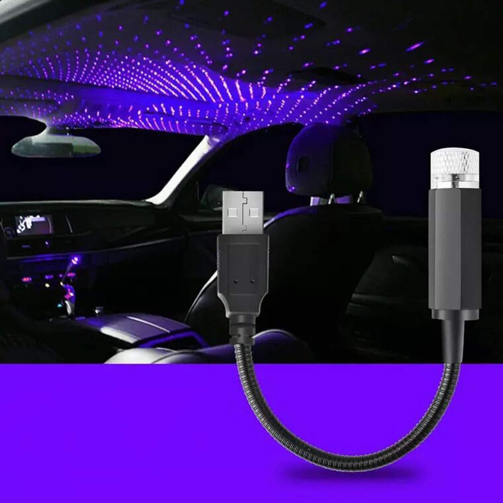 image-Car LED Starry Sky Night Light USB Powered Galaxy Star Projector Lamp For Car Roof Room Ceiling Decor Plug And Play